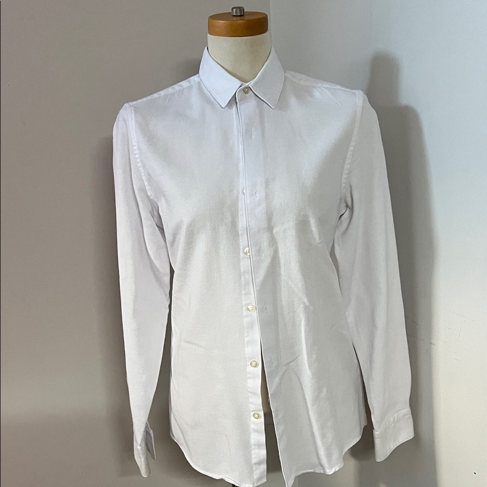 Zara Crisp White Dress Shirt for Men